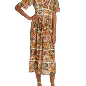 Ba&sh benja Paisley Midi Dress